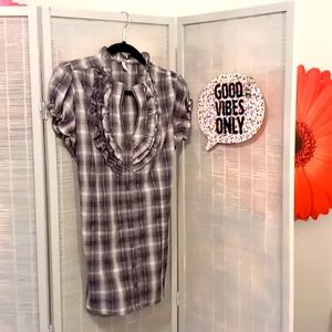 MAX Rave Plaid Blouse - Large